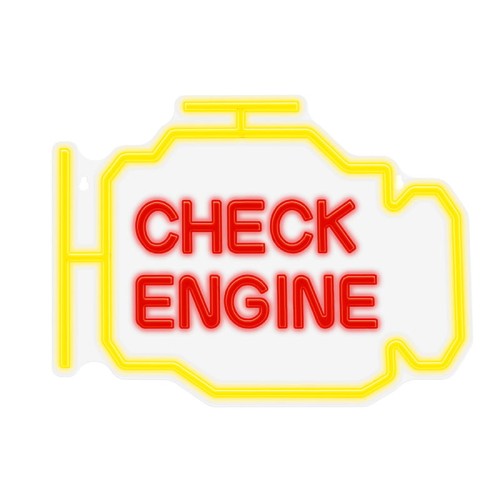 Neon dekoracyjny LED CHECK ENGINE żółto czerwony z ściemniaczem + USB
