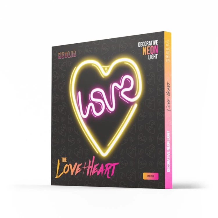 Neon dekoracyjny LED LOVE HEART fioletowo biały USB_1