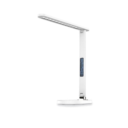 Lampka biurkowa LED 13W z zegarem, budzikiem i termometrem -biała
