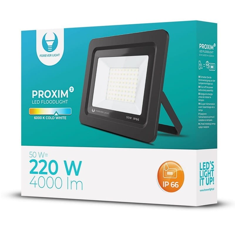 Naświetlacz LED PROXIM 50W - biały zimny opakowanie