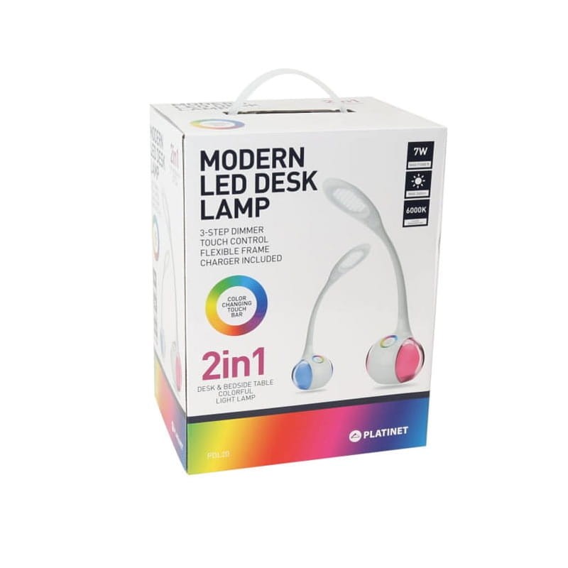 Lampka biurkowa LED 7W 5500K z funkcją lampki nocnej RGB opakowanie