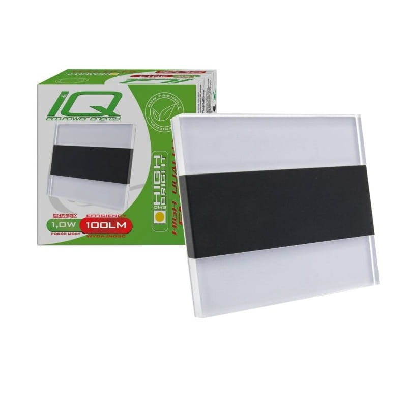 Oprawa schodowa 1W 12V biała neutralna Arima - czarna