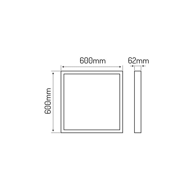 Ramka natynkowa do panelu 60x60 kwadratowego wysoka 62mm biała_4