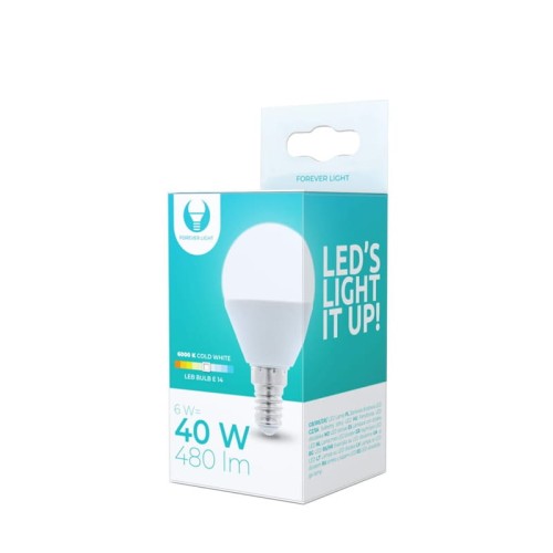 Żarówka LED E14 10W biała zimna G45 kulka