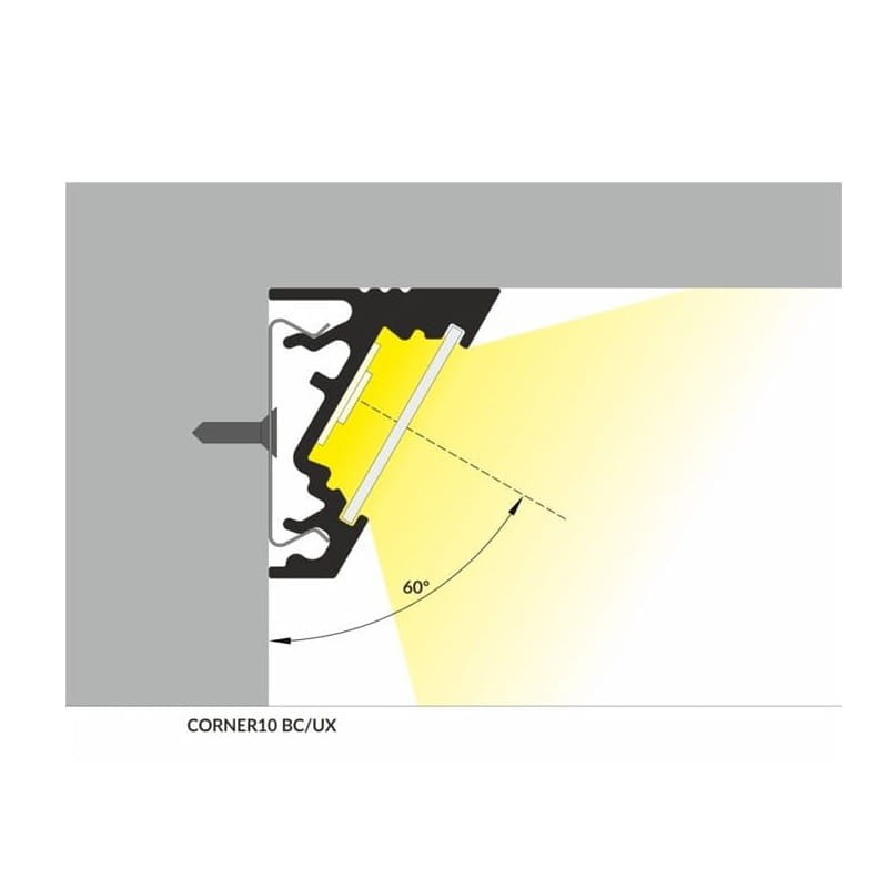 PROFIL aluminiowy narożny 30 i 60 stopni do TAŚMY LED CORNER - 1 metr kąt
