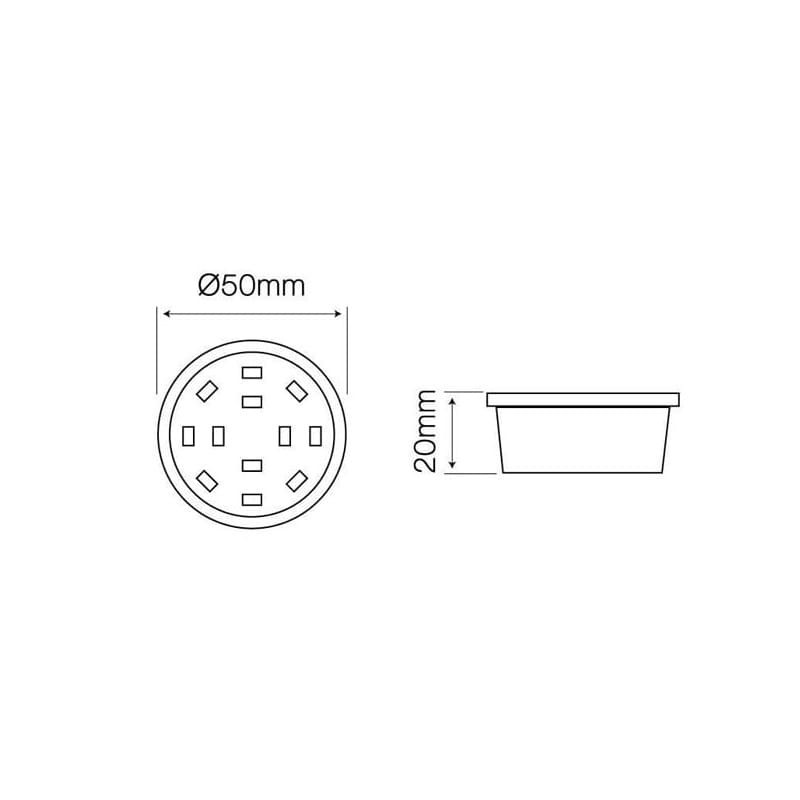 Lampa LED LEDline 50mm 5W 230V biała zimna wymiary