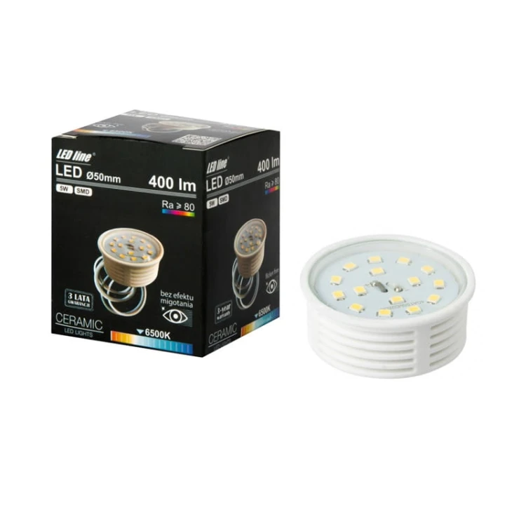 Lampa LED LEDline 50mm 5W 230V biała zimna z pudełkiem