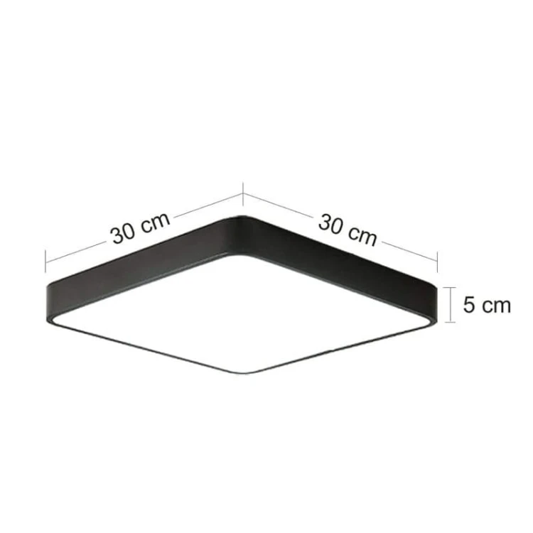 Plafon LED Hollywood 24W 230V 4000K - czarny wymiary