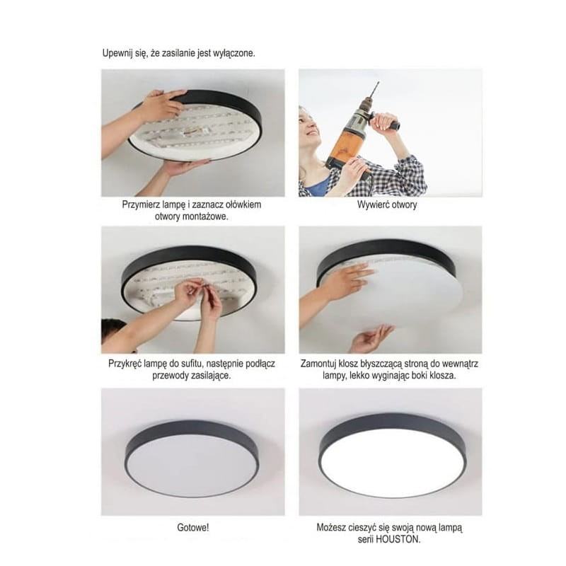 Plafon LED Hollywood 36W 230V 4000K - biały montaż