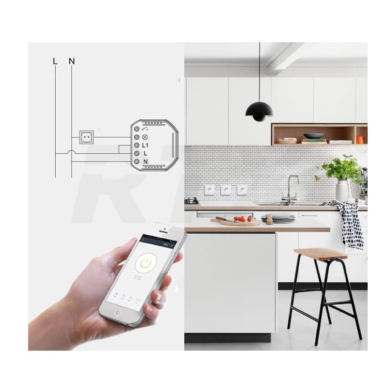 WiFi Switch Module TUYA gniazdko włącznik przekaźnik dopuszkowy schemat