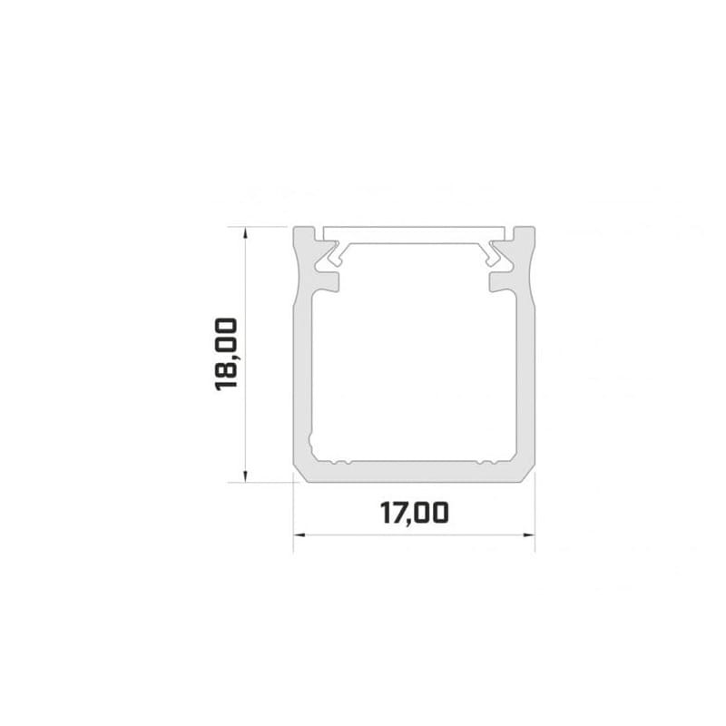 PROFIL nawierzchniowy wysoki biały anodowany typ Y - 2 metry wymiary