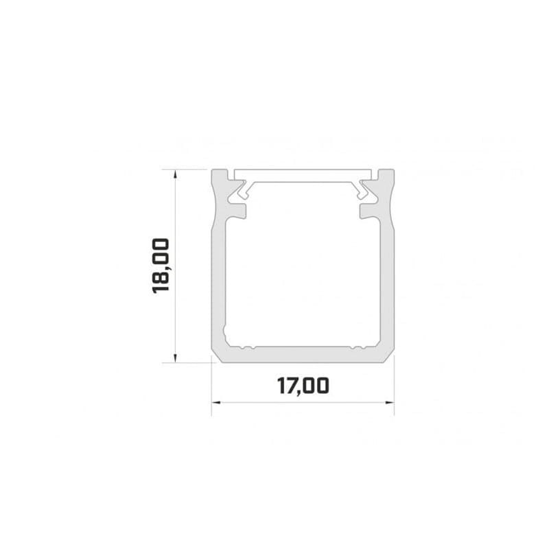 PROFIL nawierzchniowy wysoki czarny anodowany typ Y - 2 metry wymiary