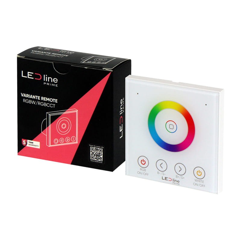 Pilot naścienny dotykowy do sterownika Variante RGB+W/RGB+CCT RF Tuya biały