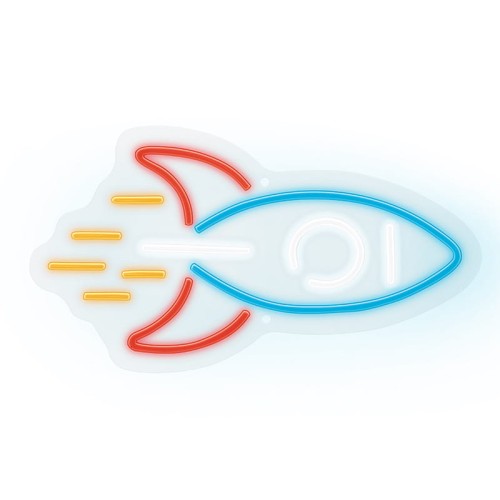 Neon dekoracyjny LED RAKIETA multikolor z ściemniaczem + USB