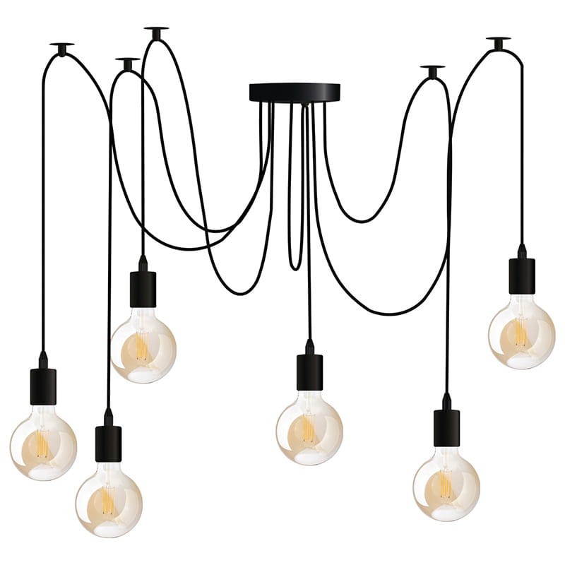 Lampa wisząca pająk ARANE 6 ramienna E27_1