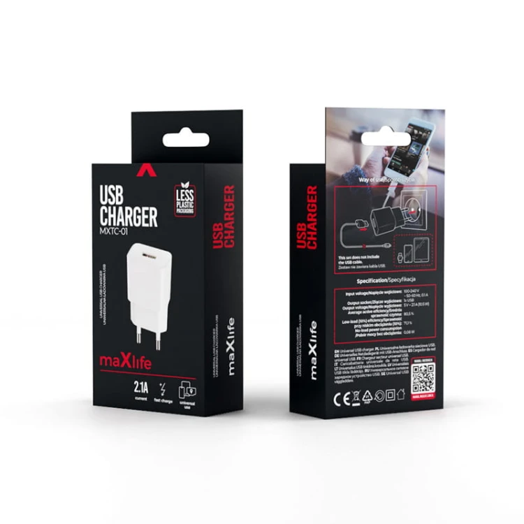 Zasilacz, ładowarka USB 5V 2,1A DC biała_3