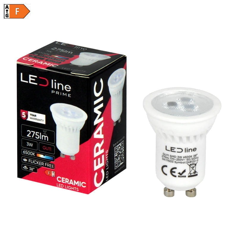 Żarówka LED GU11 3W 38° reflektor zimna 6500K 330lm