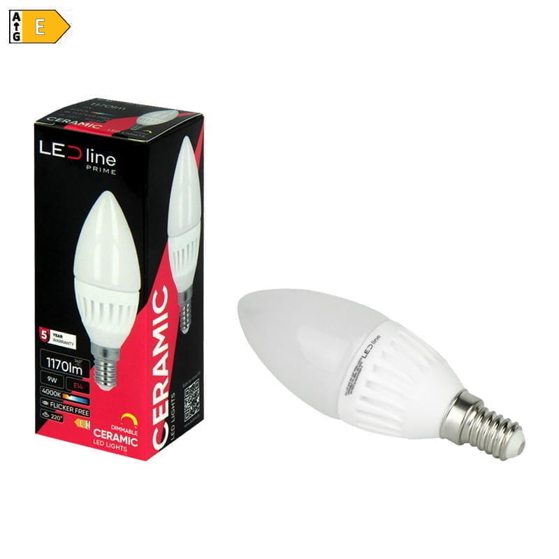 Żarówka LED E14 9W świeczka ŚCIEMNIANA ciepła 2700K 1170lm