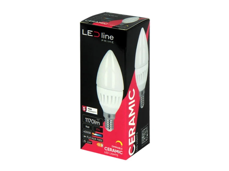 Żarówka LED E14 9W świeczka ŚCIEMNIANA ciepła 2700K 1170lm_2
