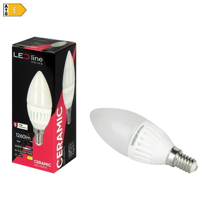 Żarówka LED E14 9W świeczka ŚCIEMNIANA neutralna 4000K 1170lm