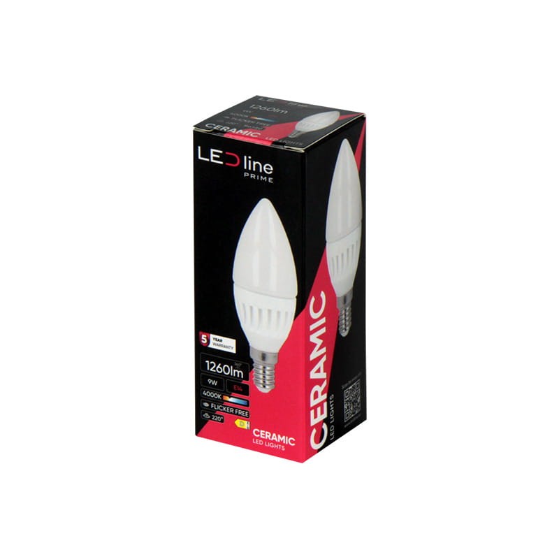 Żarówka LED E14 9W świeczka ŚCIEMNIANA neutralna 4000K 1170lm_2