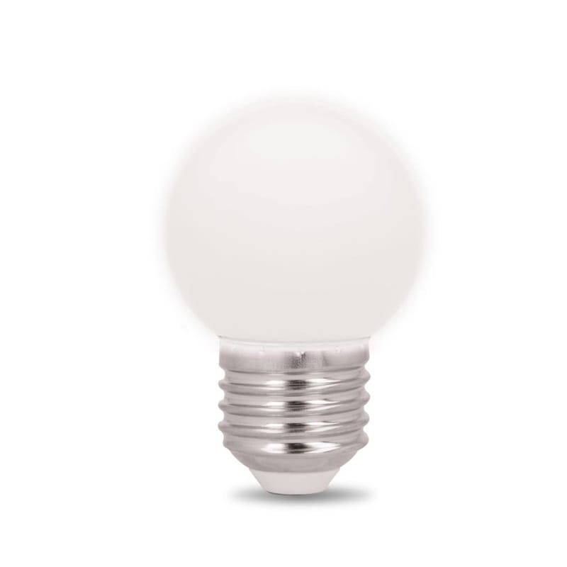 Żarówka-LED-E27-2W-230V-biała-G45-kulka
