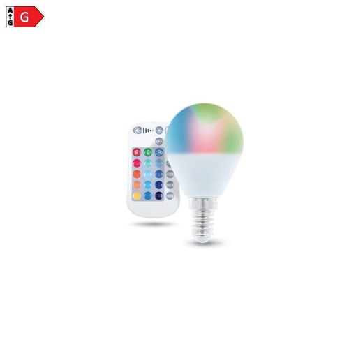 Żarówka LED E14 G45 RGBW RGB + biała ciepła 5W + pilot