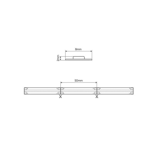 Taśma LED LEDline COB liniowa 4000K biała dzienna 1m. wymiary