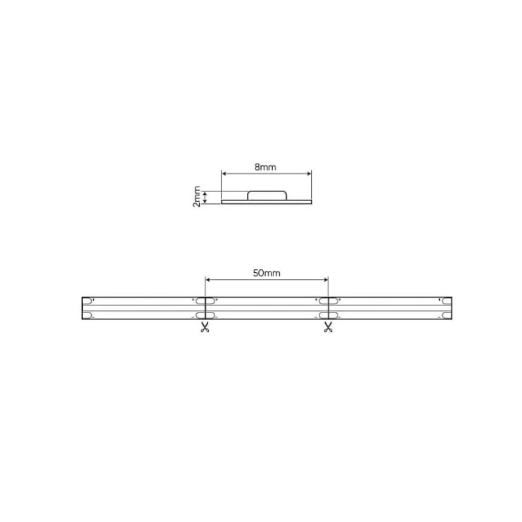 Taśma LED LEDline COB liniowa 4000K biała dzienna 1m. wymiary