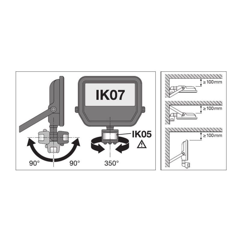 Naświetlacz LED LEDVANCE FLOODLIGHT 20W - 3000K biały z czujnikiem ruchu montaż