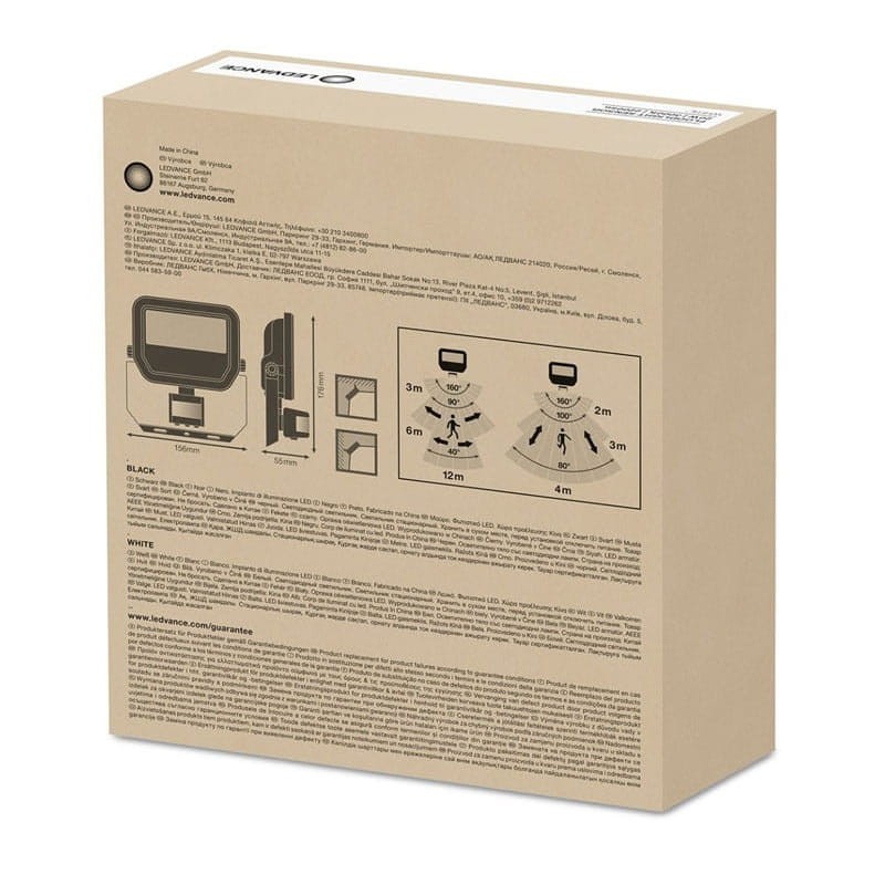 Naświetlacz LED LEDVANCE FLOODLIGHT 20W - 3000K biały z czujnikiem ruchu opakowanie