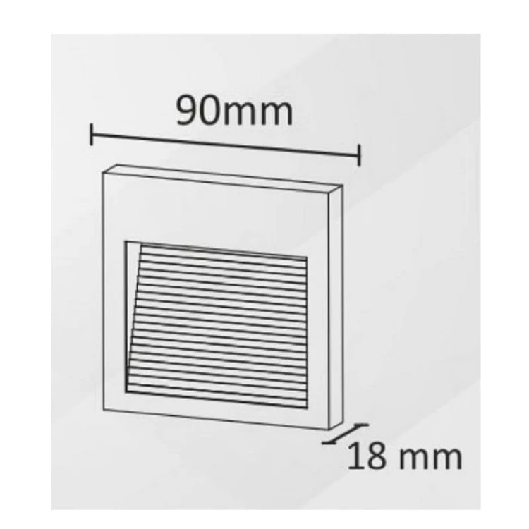 Oprawa schodowa natynkowa 3W 230V biała neutralna - grafit wymiary
