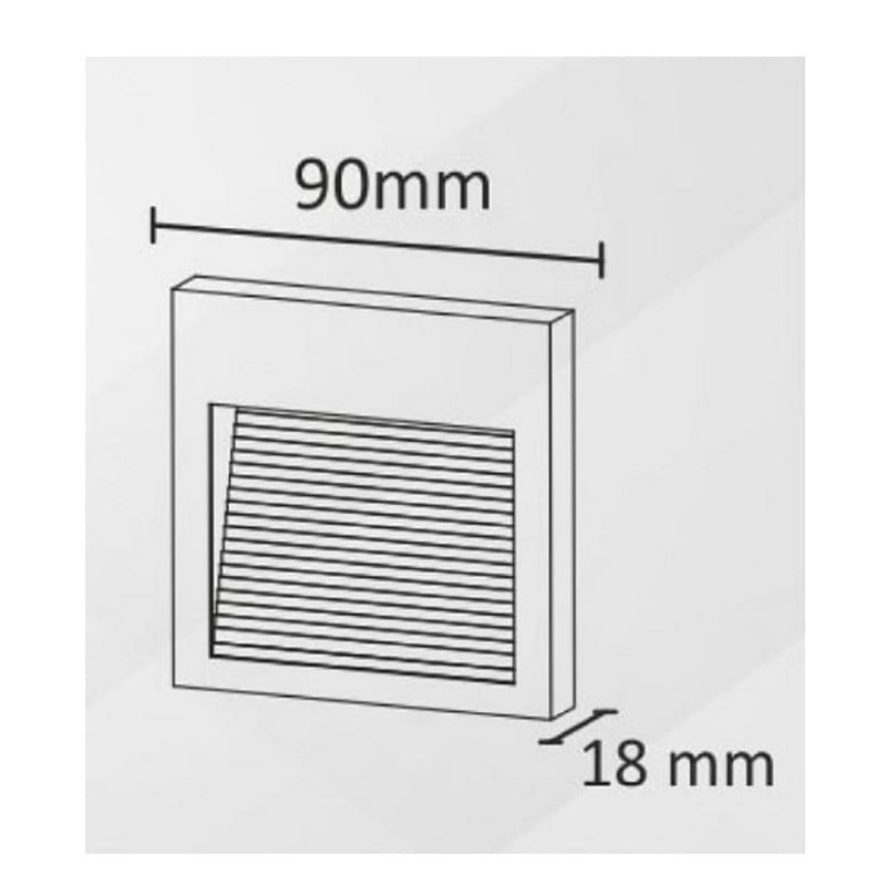Oprawa schodowa natynkowa 3W 230V biała neutralna - grafit wymiary