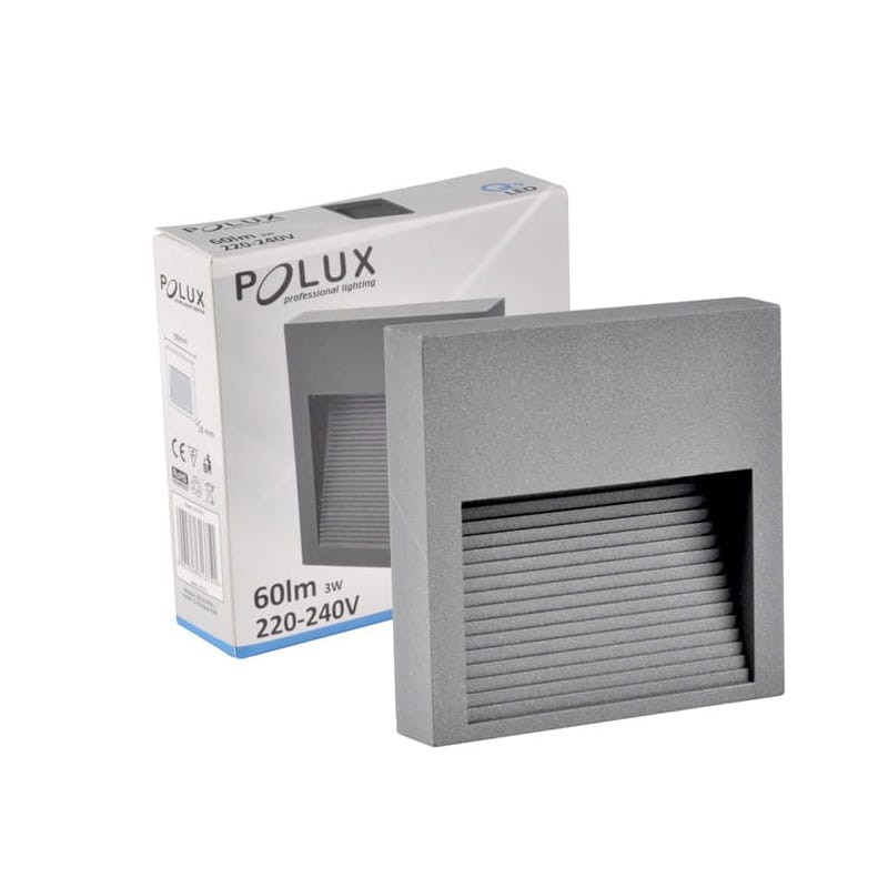 Oprawa schodowa natynkowa 3W 230V biała neutralna - grafit opakowanie