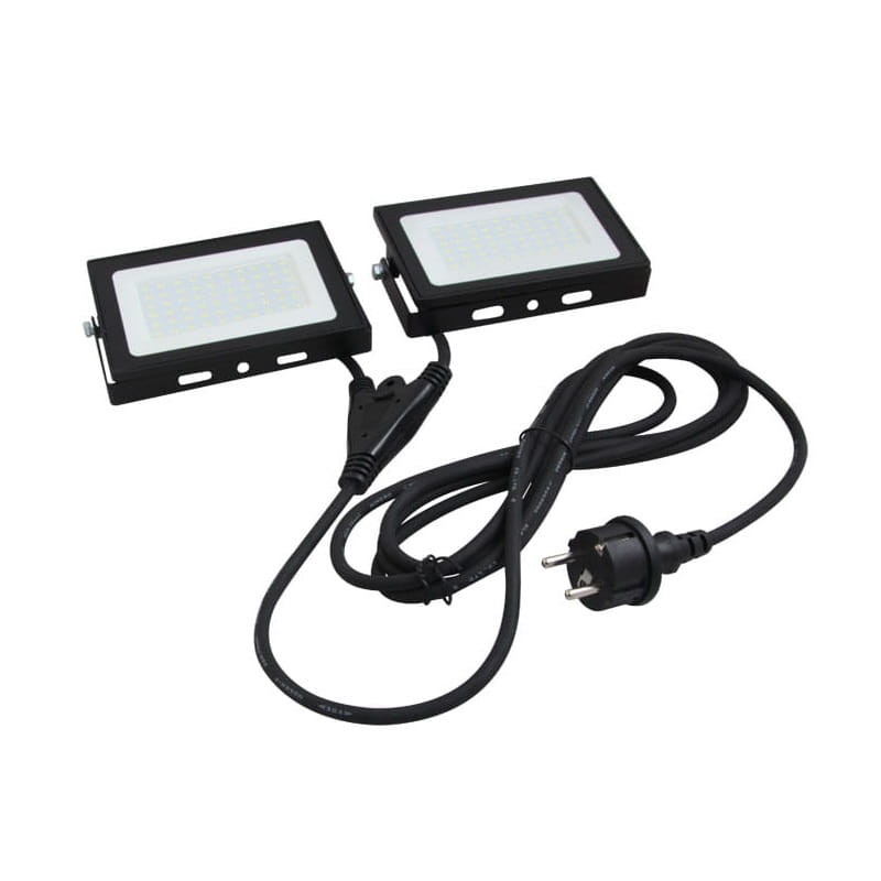 Zestaw statyw + 2 x Naświetlacz LED 50W - biały zimny z przewodami