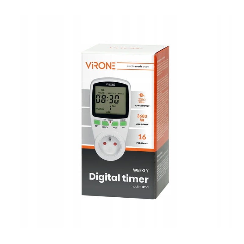 Elektroniczny programator czasowy Timer LCD DT1 opakowanie