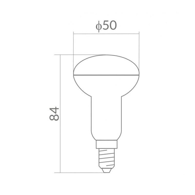 Żarówka LED E14 8W R50 biała ciepła wymiary