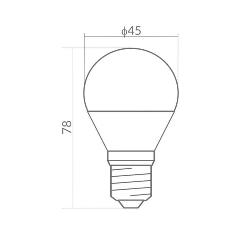 Żarówka LED E27 5W G45 kulka biała zimna wymiary