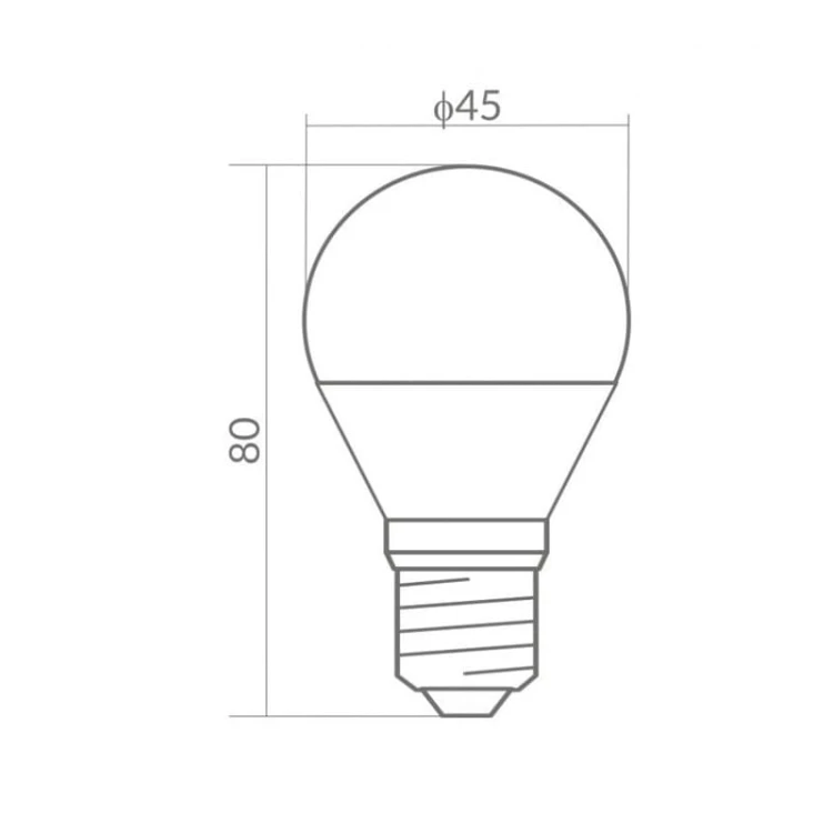 Żarówka LED E27 7W G45 kulka biała zimna wymiary