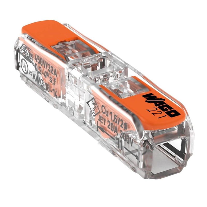 Szybkozłączka WAGO przelotowa uniwersalna 2 x 0,2-4 mm2 z dźwigniami zwalniającymi 221-2411