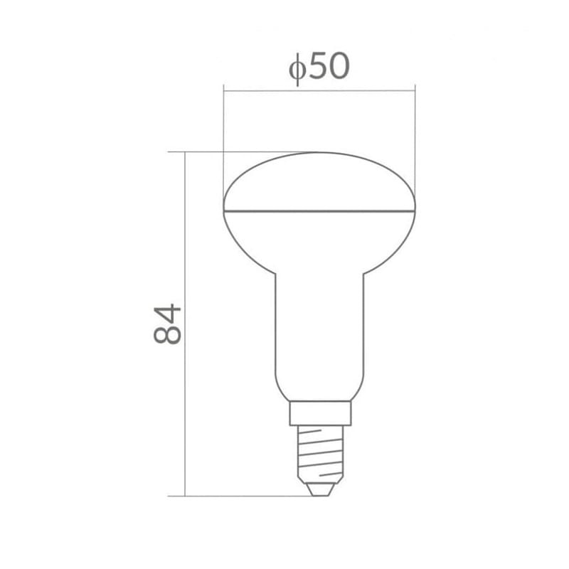 Żarówka LED E14 8W R50 biała neutralna wymiary