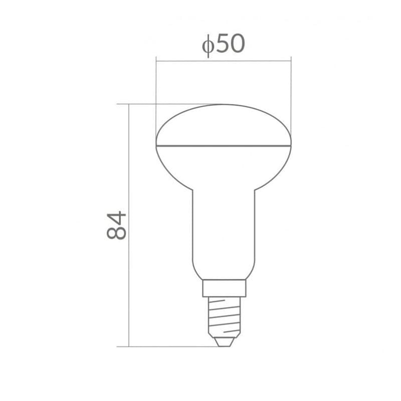 Żarówka LED E14 8W R50 biała zimna wymiary