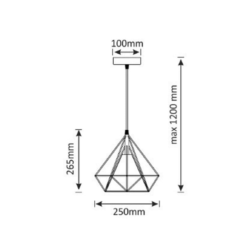 Lampa wisząca Broxton Rope E27 wymiary