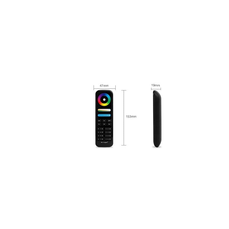 Pilot Led RGB+CCT 8 strefowy FUT089 Milight czarny wymiary
