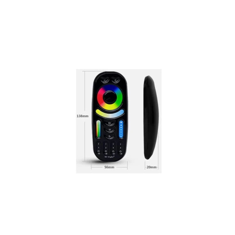 Pilot dotykowy 4 - strefowy LED RGB+CCT (RGBWW) czarny wymiary