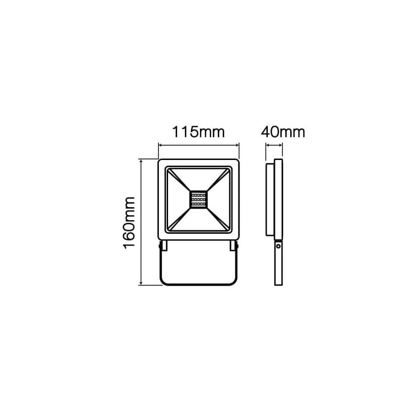 Naświetlacz LED LEDline PHOTON 20W - 4000K biała zimna wymiary