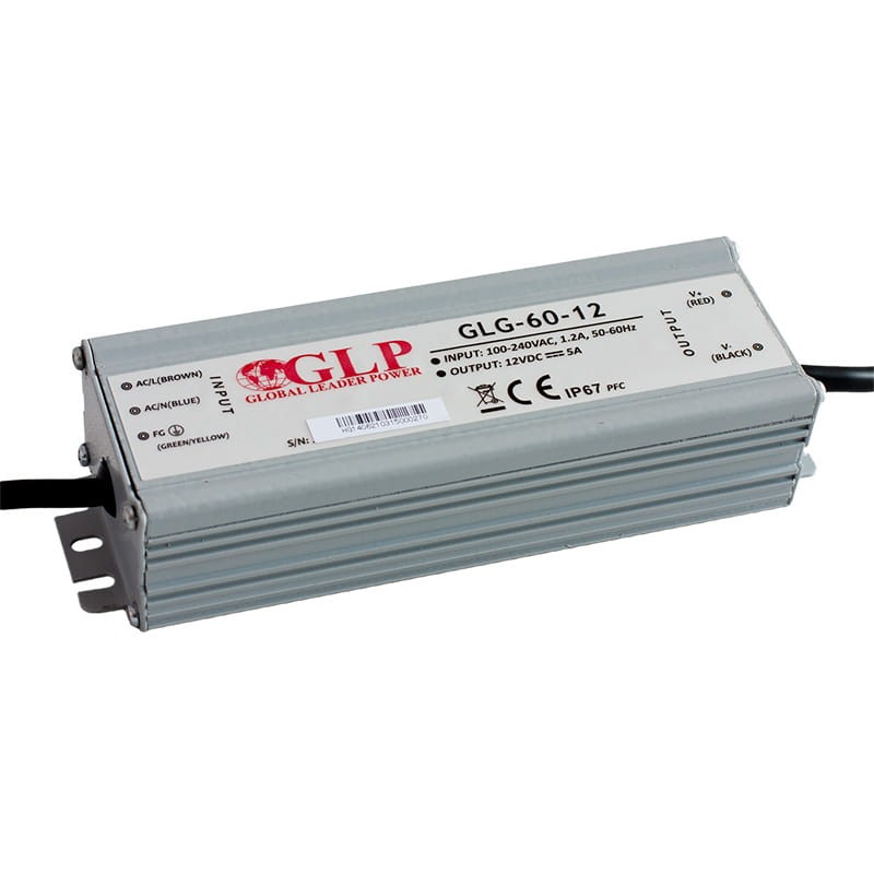 Zasilacz LED GLP 60W 12V 5A hermetyczny metal case