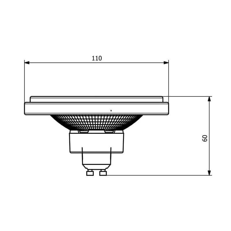 Żarówka LED GU10 ES111 12W PerfectColor biała neutralna 45° - ściemnialna wymiary