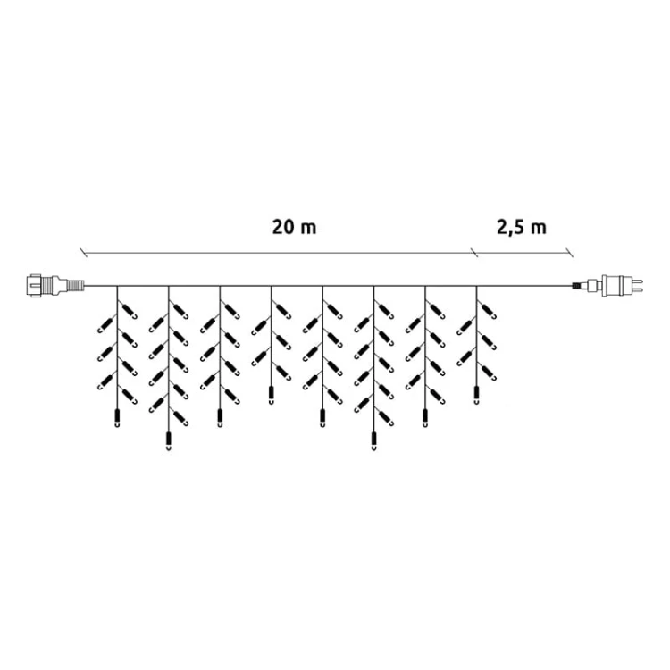 Kurtyna świetlna, sople 500 LED 20m biała ciepła 230V IP44 + pilot_6