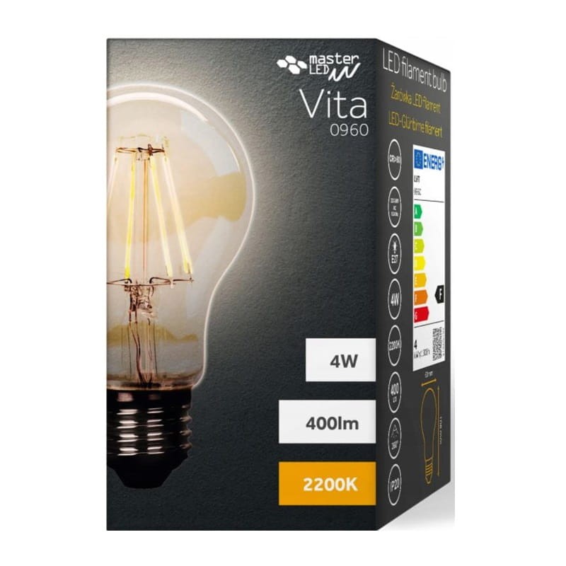 Żarówka LED E27 2200K Vita A60 Filament Amber